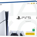 SONY igralna konzola PlayStation 5 Slim (CFI-2100), 1 TB + brezžični kontroler DualSense, bela