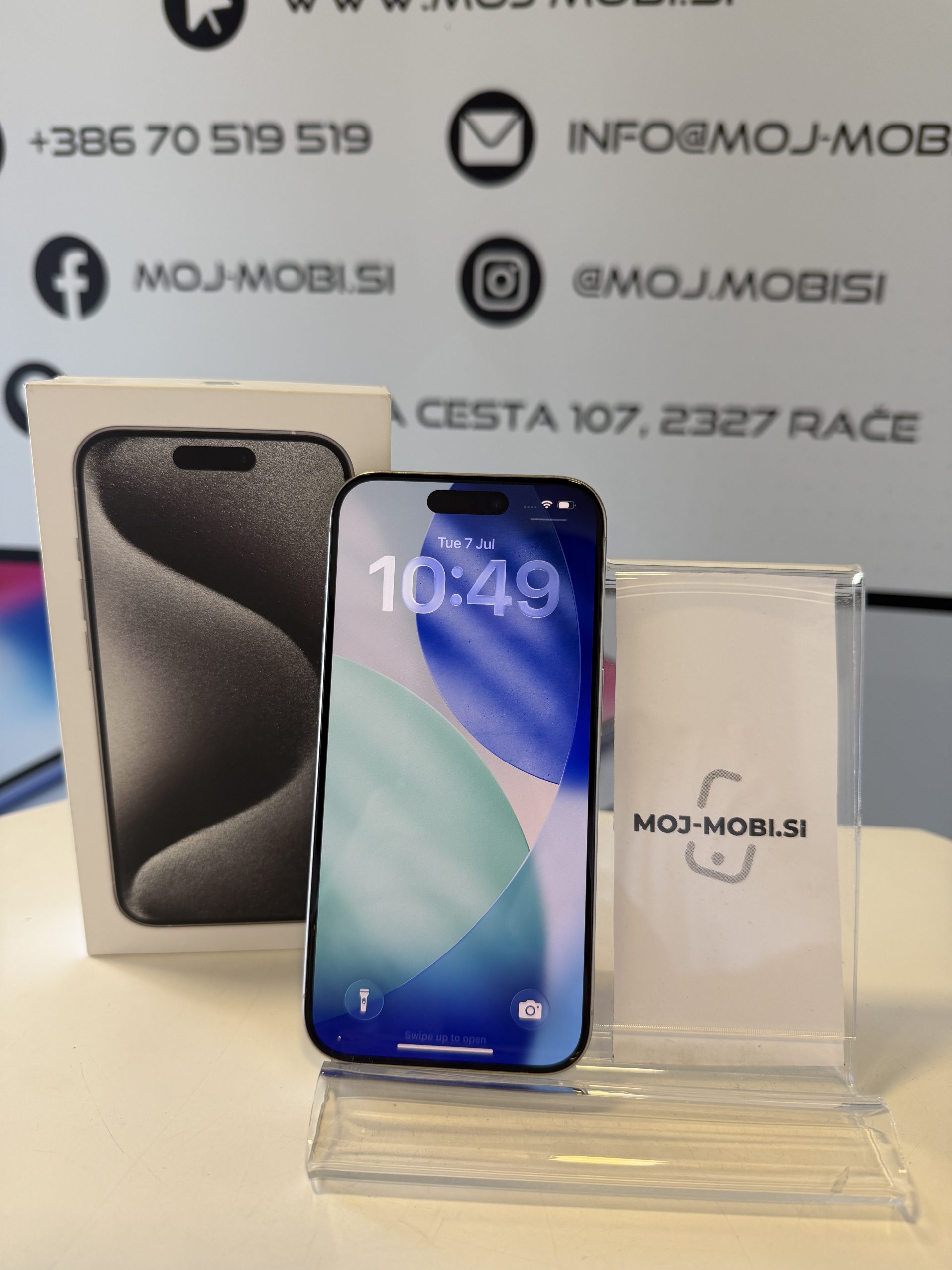 Photo 7. 7. 2026, 10 49 52 APPLE pametni telefon iPhone 15 Pro 8GB/128GB, White Titanium - Rabljen - slika 1